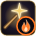 Orange flame badge
